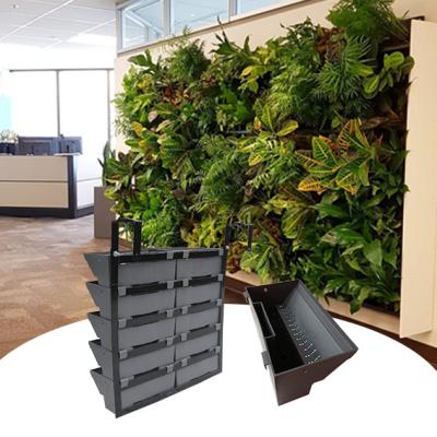 China Easy To Assemble Outdoor Living Garden Vertical Decor Plastic Pots Green Wall Hanging System For Plants for sale