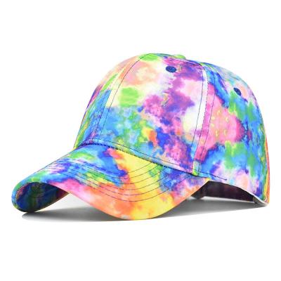 China COMMON GoodsBeauty INS Spring and Summer New Tie Dye Print Baseball Cap Trucker Hat Sunshade Curved Hat Unisex Sports Hat for sale