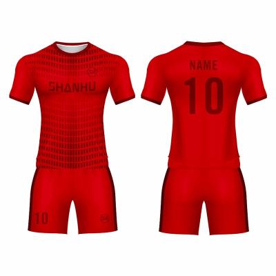 China Custom Mens Soccer Uniforms Football Wear Set Polyester Sublimation Soccer Jerseys Kits Sets With Logo for sale