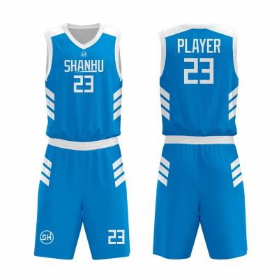 China Polyester Fabric Antibacterial Sports Uniforms Quick-Drying Youth Basketball Shirts Customize Basketball Tank Top For Man for sale