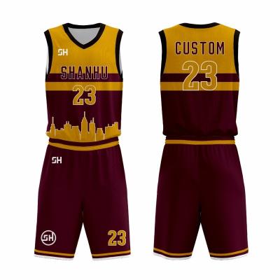 China Mens Basketball Tank Top Design Sports Antibacterial Custom Printed Sublimation Basketball Comfortable Wear for sale