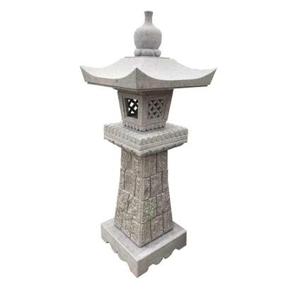 China Wholesale Traditional China Gray Granite Japanese Stone Lamp Natural for sale