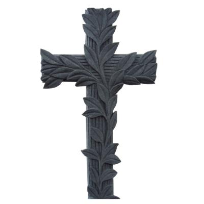 China Large Modern Leave Cross Headstone for sale