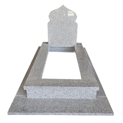 China Modern Low Price China Gray G603 Granite Edge Headstone Muslim Headstone Register Headstone for sale