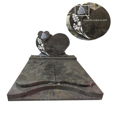 China Modern Antique Granite Headstone Tombstone Headstone Headstone Headstone With Butterfly And Color for sale