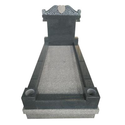 China Modern Well Designed Headstone Funerare Monumente Geay Granite Edge Headstone for sale