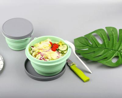 China Sustainable Top Rated Universal Collapsible Silicone Bowl Container With Soft Collapsible Silicone Lid for sale