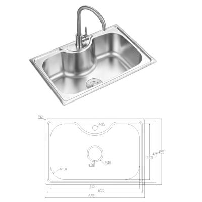 China Without Faucet Stainless Steel Vegetable Kitchen Sink for sale