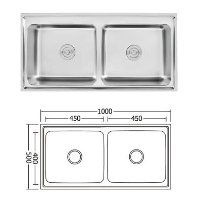 China Without Faucet Shunde Kitchen Sink Factory Offering 100x50cm Pressing Sink for sale