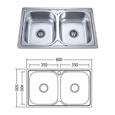 China Without tap 800x500mm sound dampening pads sink with 201 hardware, polish finish for sale