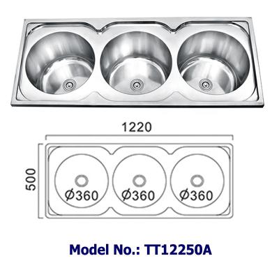 China Without Faucet 3 Compartment Sink Stainless Steel for sale