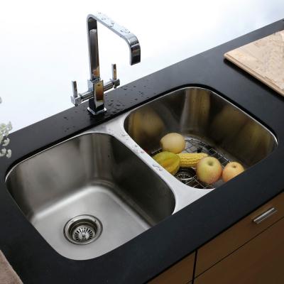 China Without Faucet 50/50 Undermount Stainless Steel Kitchen Sink USA Market for sale