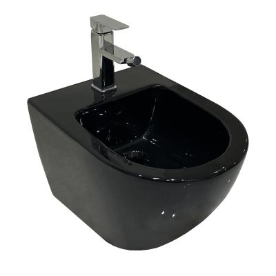 China Modern European Style Wall Mounted With Overflow With Faucet Deck Bidet Black For Bathroom for sale