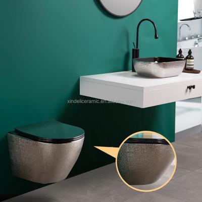 China Sustainable Sanitary Ware Wholesale Unique Designs Black Silver Colored Models Luxury Bathroom Suites for sale