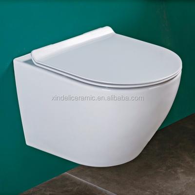 China Hidden Tank Wall Mount Toilet Rimfree White Rimless Wall Hung Misy WC Toilet for sale