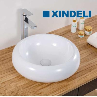 China XDL-D1064 Modern High Quality White Round Countertop Sinks Ceramic Bowl Basin for sale