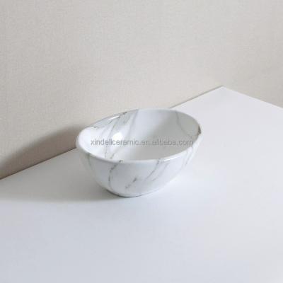 China High Grade Modern Marble Bathroom Small Wash Basin Porcelain Above Counter Basin Ceramic Bathroom Sinks for sale