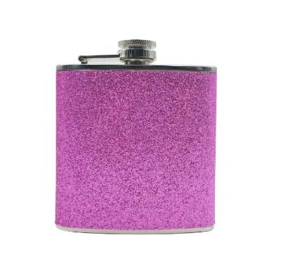 China Long Service Time Experienced 6 Ounce Women Stainless Steel Pink Hip Flask Glitter Flask Hip Flasks for sale