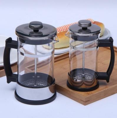 China Sustainable Hot Selling Glass-metal Coffee French Press With Plastic Handle for sale