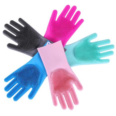 China Scrubbed Cleaning Dishwasher, Magic Silicone Dish Cleaning Scrubber Gloves for sale