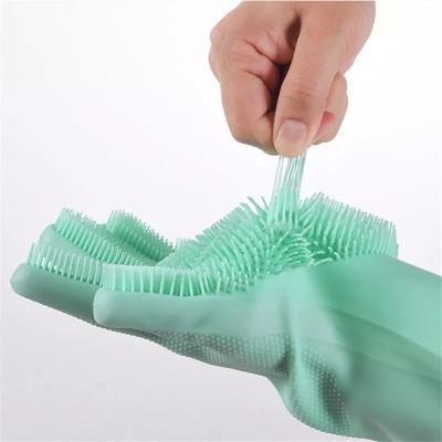 China Scrubbed Cleaning Dishwasher, Dish Kitchen Silicone Cleaning Magic Rubbing Rubber Gloves. silicone oven mitts for sale