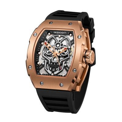 China Wholesale Day/Date Skull Fashion Luxury Gift Stainless Steel Fashion Men's Automatic Mechanical Watch for sale