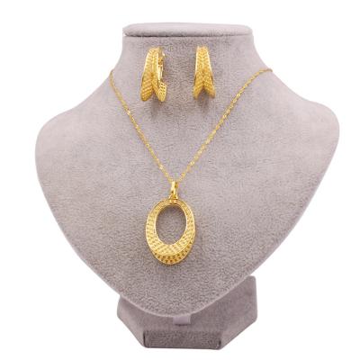 China Wholesale Simplicity Factory Dubai Ethiopian Bridal Jewelry Set Ladies Pendant Earrings Jewelry Set for sale