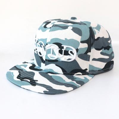 China Wholesale COMMON 100% Cotton Camouflage Snapback Caps Custom Flat Brim Snapback Hat 3D Embroidery Snapback Cap for sale