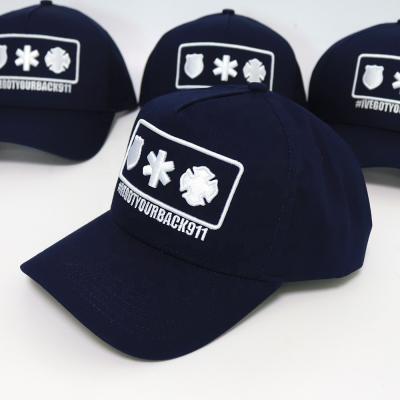 China Personality 5 panel A frame baseball caps navy blue street style men's sports cool JOINT baseball hats for sale