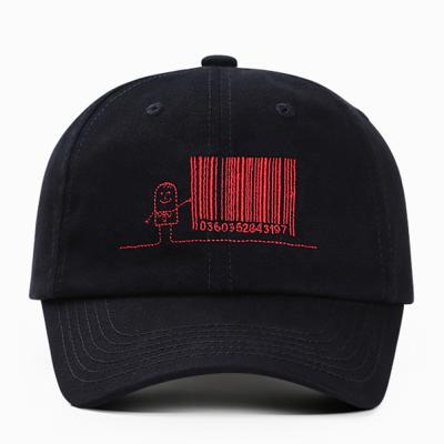 China Wholesale COMMON Material Custom Black Cotton Twill Low MOQ Baseball Caps Hats Unstructured Dad Hats for sale