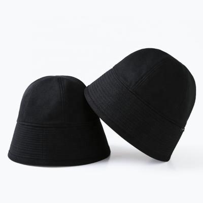 China COMMON Custom Black Color Cloth Cotton Factory Bucket Hats High Quality Hats For Men Women for sale