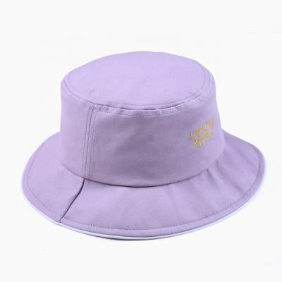 China COMMON Cool Embroidery Cotton Custom Design Kids Children Girls Boys Purple Bucket Hats For Sports for sale