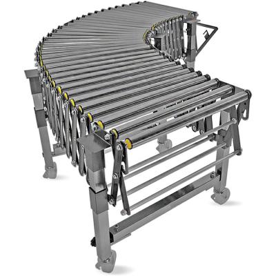 China Floor Small Roller Conveyor Flexible Table Telescopic Roller Conveyor en venta