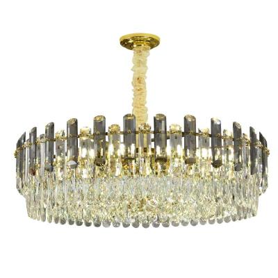 China Modern small size 40*26 living room iron bronze lamp body chandelier with K9 crystal for sale