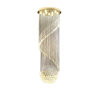 China Modern Luxury Crystal Chandelier Pendant Beaded Long Ceiling Crystal Beads Chandelier for sale