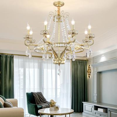 China Modern Light Luxury Crystal Modern Living Room Lamp American Chandelier Dining Room Chandelier for sale