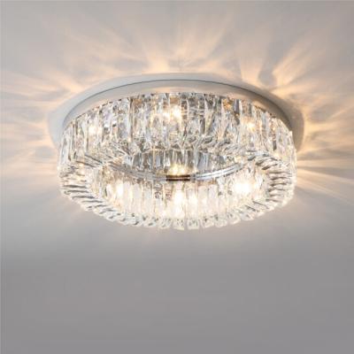 China Surface Mounted Modern Household LED Living Room Light Luxury Romantic Crystal Ceiling Lamp for sale