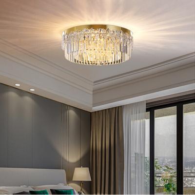 China Modern Modern Crystal Ceiling Lights Bedroom Crystal Light Round LED Suspended Ceiling Lamp for sale