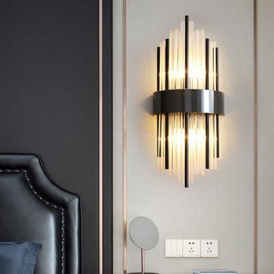 China Creative Warm Modern Home Bedside Crystal Wall Bracket Lamp High Quality Modern Home Decor Hotel Sale Bracket Light for sale