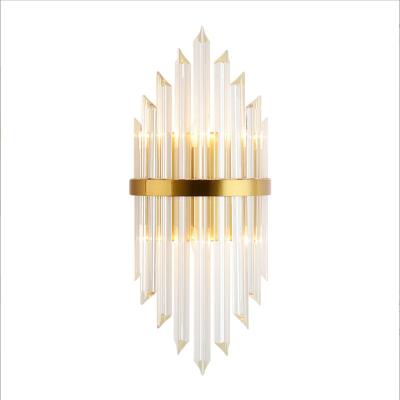 China Modern Gold European Crystal Glass Wall Lamp For Luxury Home for sale