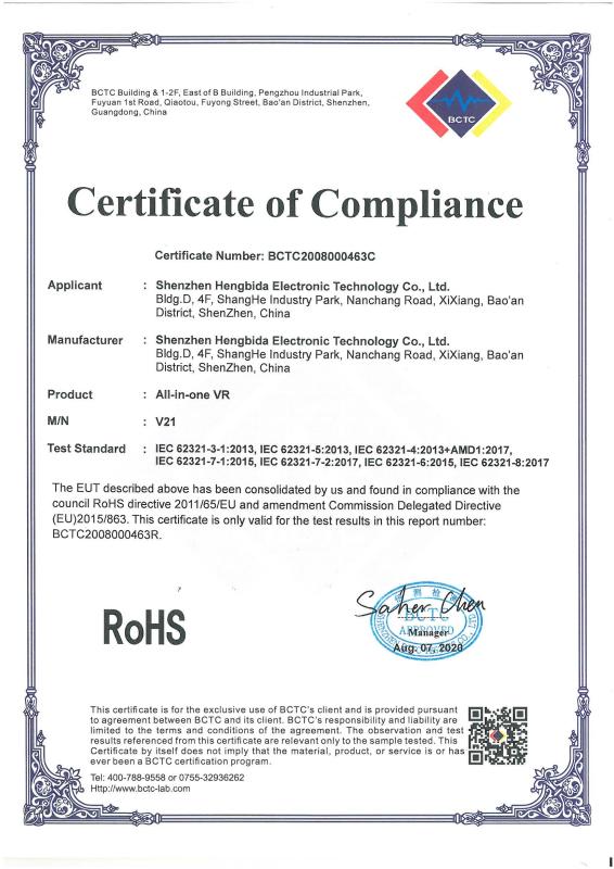 RoHS - Shenzhen Hengbida Electronic Technology Co., Ltd.