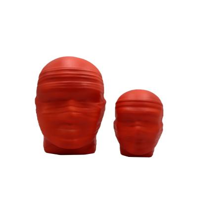 China Nordic Style Room Living Room Figure Decoration Resin Frosted New Red Human Head Home Resin Kit Set Decoration Decor Craft for sale