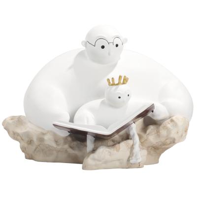 China Nordic Style Minimalist Model Room Children's Room Creative Cute Polar Bear Gifts Resin Opens Sculpture For Gifts for sale