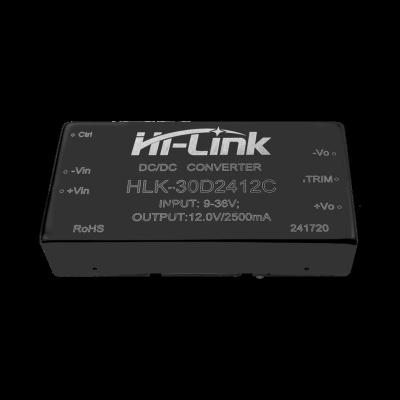 China Hi-Link New 24V to 12V 2.5A 30W HLK-30D2412C Regulated Power Supply DC-DC Isolation Switching Step-Down Module 50.8*25.4*11mm for sale