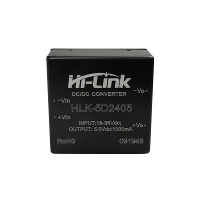 China DC to DC 24V to 5V 1A Output HLK-5D2405 Isolated Power Converter Module 25.4*25.4*11mm for sale