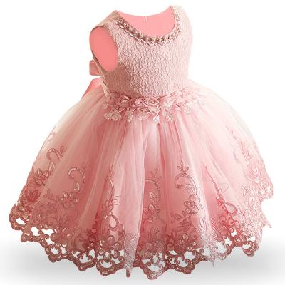 China LZH Baby Clothing Girl Birthday Dress Breathable Sequin Lace Princess Dress Infant Wedding Dresses for sale