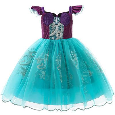 China LZH Fashion Viable Kids Clothes Girls Spliced ​​Mesh Mermaid Girls Princess Dress Sweet Children Costume Summer Light Dresses 2021 New for sale