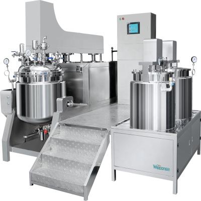 China Viscous Liquid 1000L Vacuum Emulsifier Cosmetic Mixer For Cream for sale