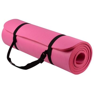 China Wholesale Gym Fitness Double Sided Logo NBR Yoga Mat Fitness With Easy-Strap Custom Yoga Mat Carrier Strap for sale