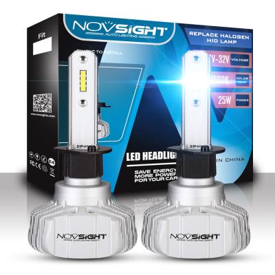 China Head Light Novsight/Nighteye High Power Shine H4 H7 H11 Headlight 50W/Per Set Car Led Headlight Bulb 10000Lumen for sale